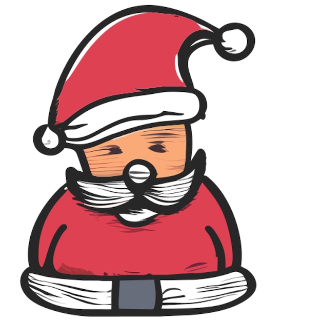 new years santa claus template without background icon uneven fill