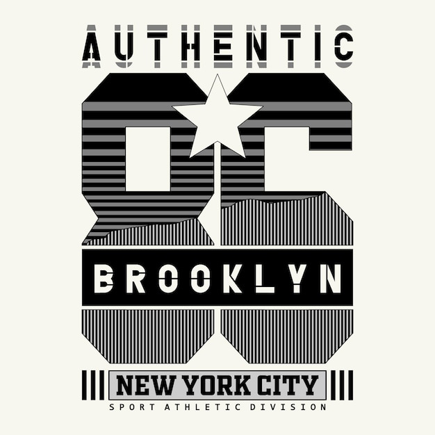 new york brooklyn tee typography graphic design illustration vector art