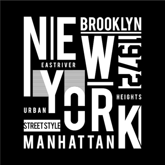 New York brooklyn typography design for print tshirt