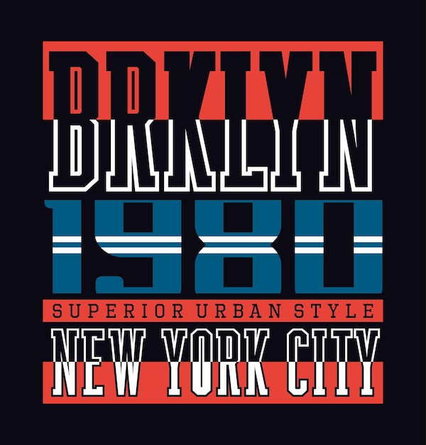 New york brooklyn typography for print ilustration t shirt vector art vintage