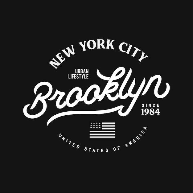 New York city Brooklyn theme tshirt graphics Vector vintage illustration