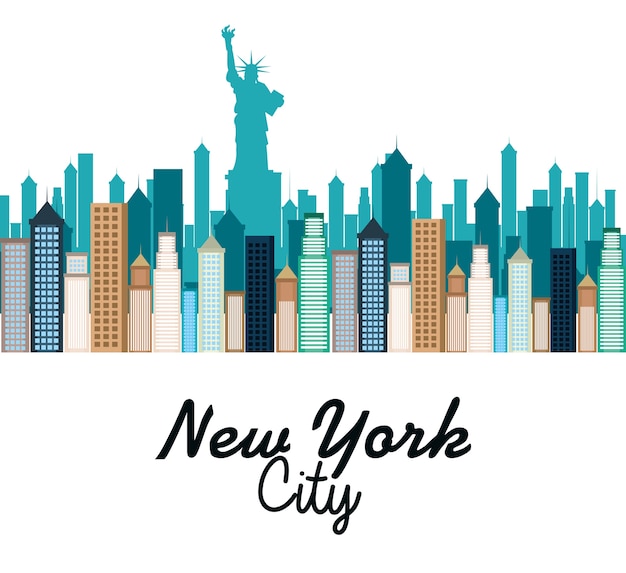 Vector new york city cityscape vector illustration design