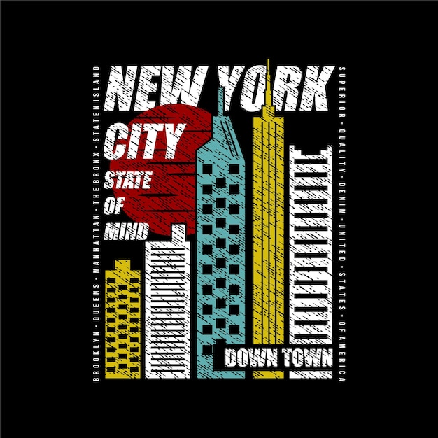 new york city down town state of mind building abstract graphic vector