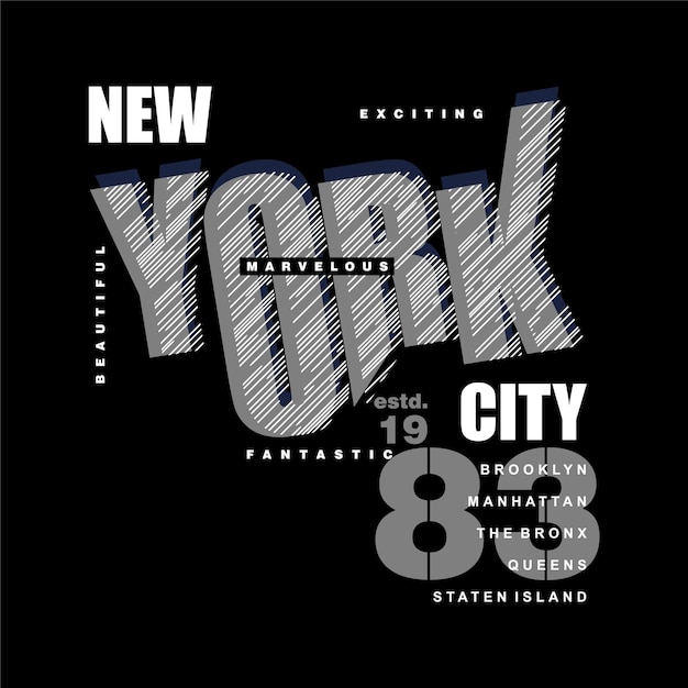 new york city graphic typography vector t shirt design illustration