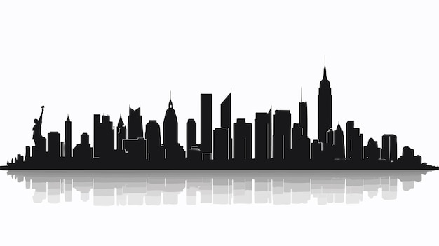 Vector new york city skyline silhouette travel landmark illustration