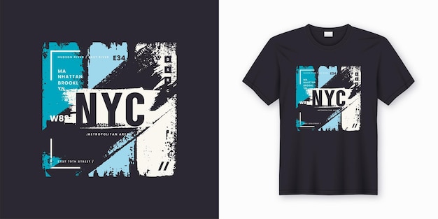 New York City stylish t-shirt and apparel abstract .  print, typography, poster. Global swatches.