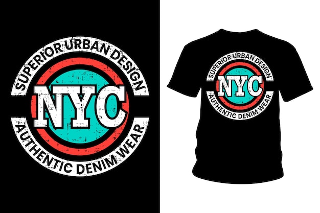 New york city text t shirt typography design