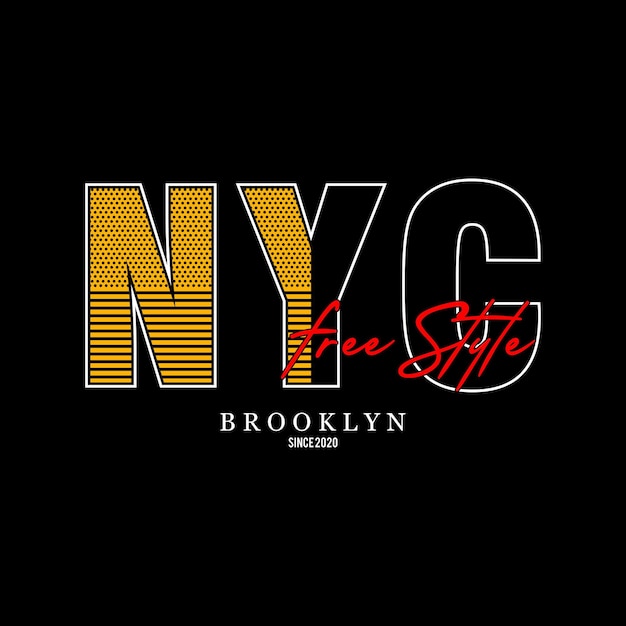 new york city typography design vector for print t shirt