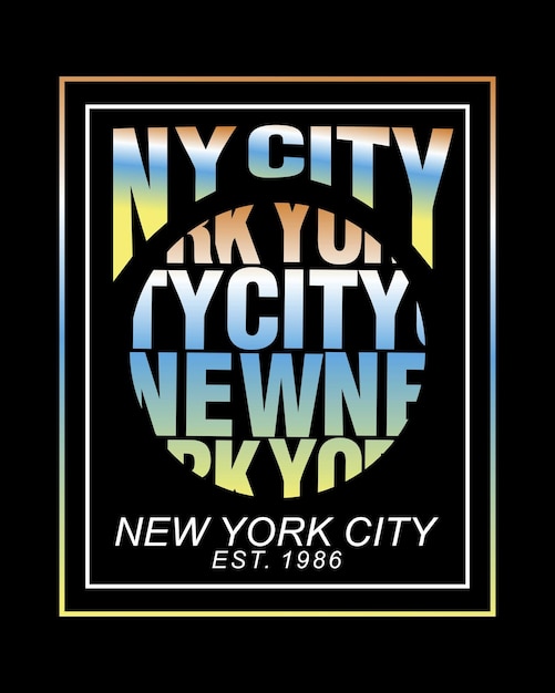 New York City typography Design Vector for t shirt print