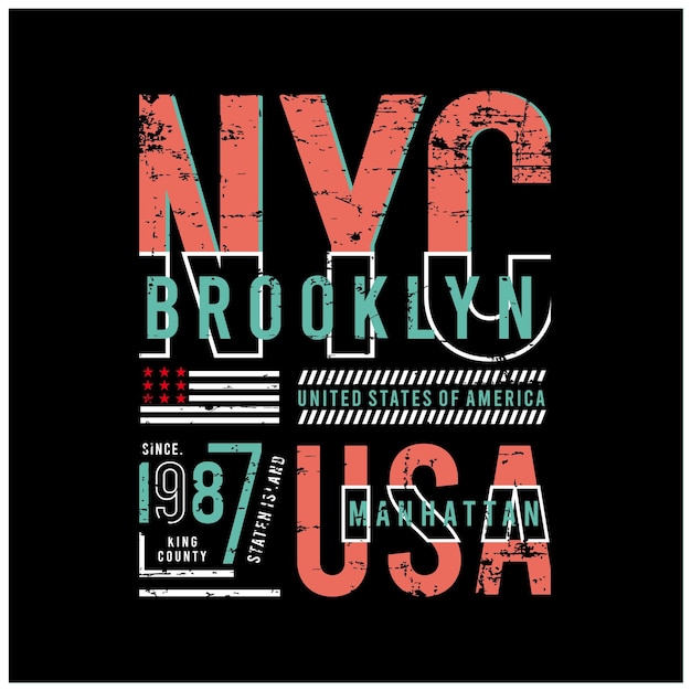 New york city typography graphic t shirt design vector element illustration