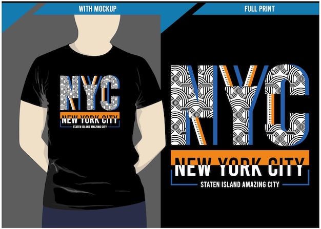 New york city typography t shirt design for print