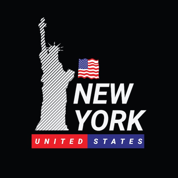 New york illustration typography tshirt and apparel design