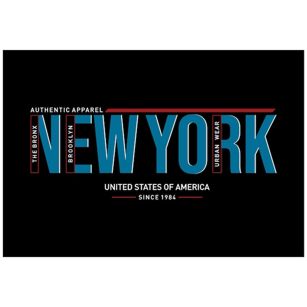 New york typography graphic tshirt and apparel design