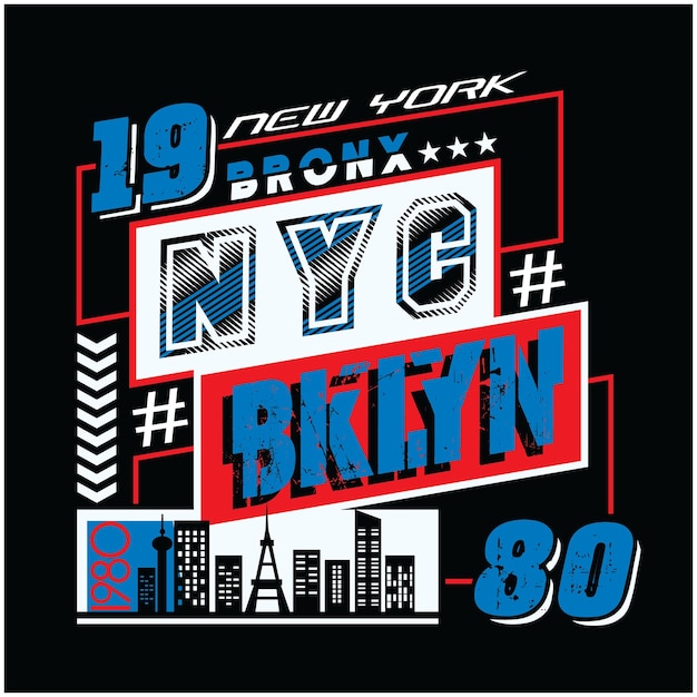 New york typography for print ilustration t shirt vector art vintage