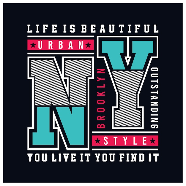 New york urban style typography graphic t shirt vector illustration