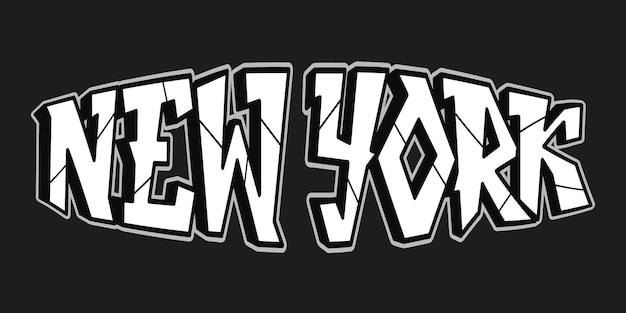 New York word trippy psychedelic graffiti style letters