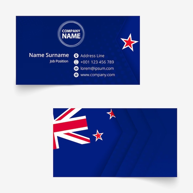 New Zealand Flag Business Card standard size 90x50 mm business card template with bleed under the clipping mask