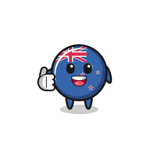 New zealand mascot doing thumbs up gesture cute design