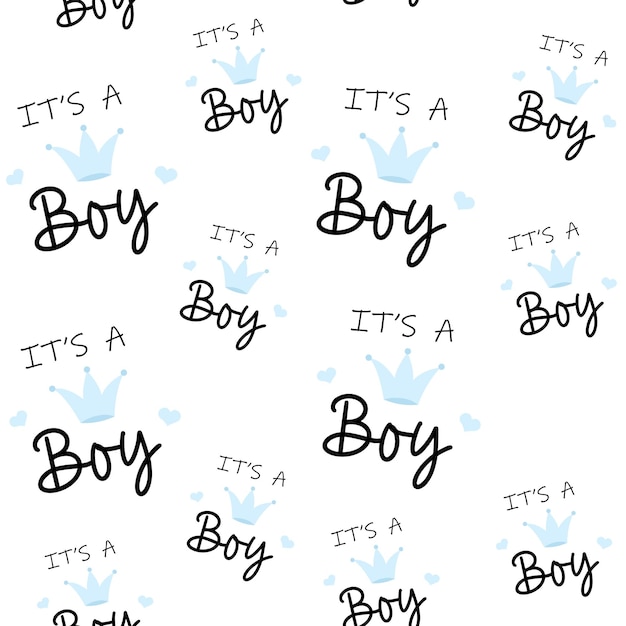 Newborn baby boy pattern for print Baby shower and gender reveal party