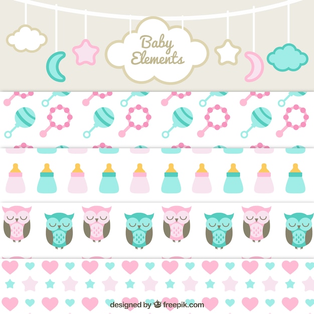 Newborn baby element collection