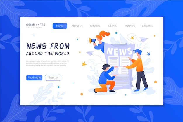 News concept landing page