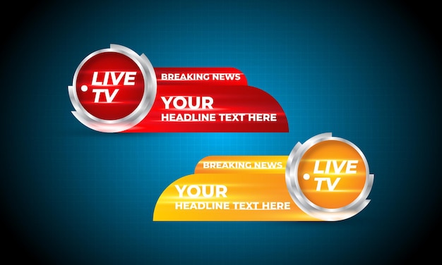 News lower third banner and breaking news live streaming banner