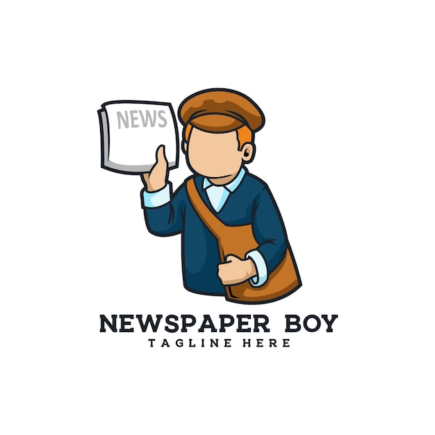 Newspaper boy retro young news media