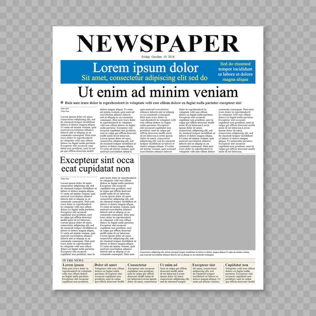 Newspaper front page