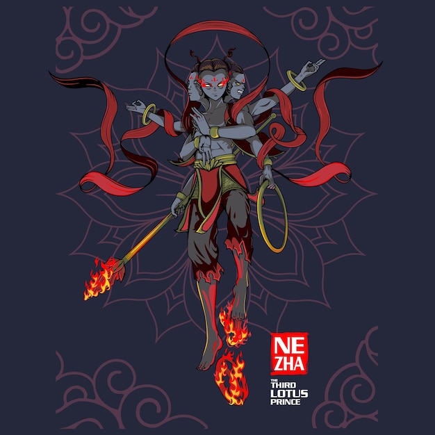 Nezha vector illustration darker version