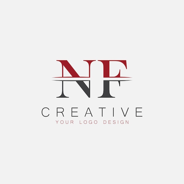 NF initial monogram with letter creative logo