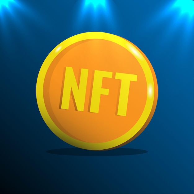 Nft coin Digital money Vector illustration