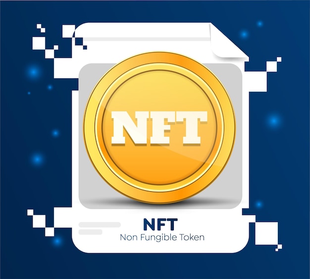 NFT marketplace with crypto art items on sale and blockchain in the background