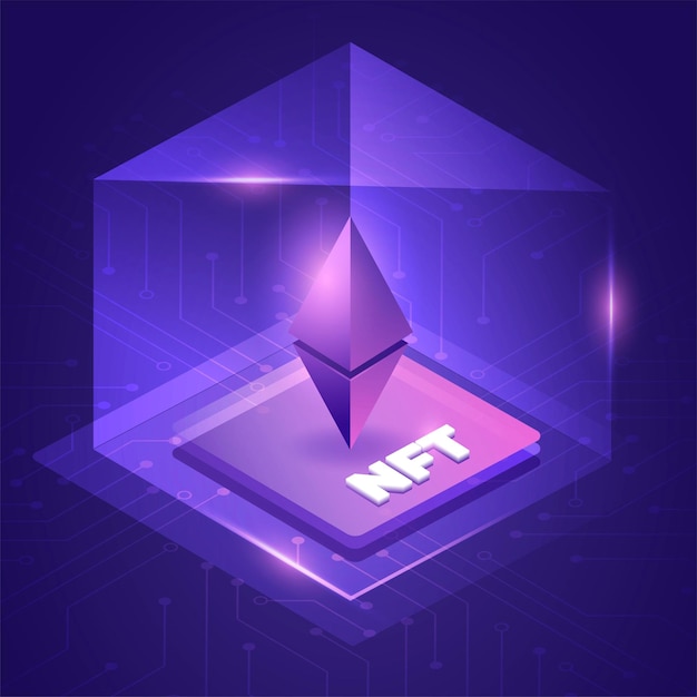 NFT nonfungible token Nonfungible token text design background Technology abstract Futuristic