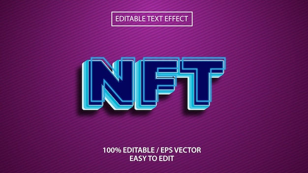 NFT text effect eps download Premium Vector