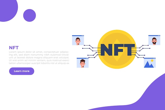 NFT theme isometric concept. Cryptographic art. Non-fungible token. Vector illustration.