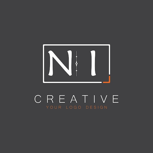 NI initial monogram logo for Creative with square style design