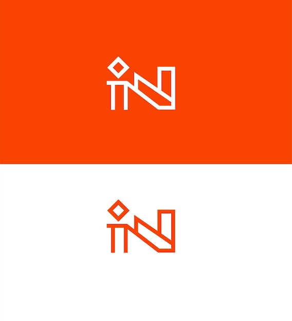 Vector ni in letter logo identity sign symbol template