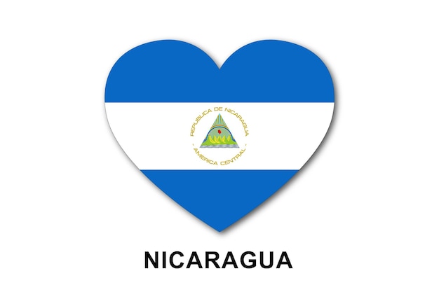 Nicaragua heart flags flat