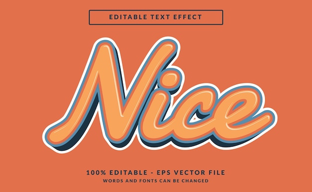 Vector nice 3d editable text effect template style