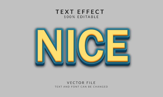 Nice 3d editable vector text effect style