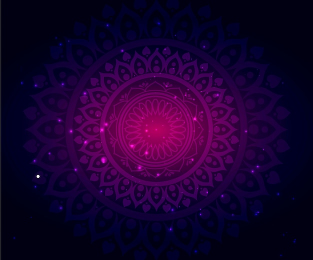 Nice abstract background with particles and mandala with gradients