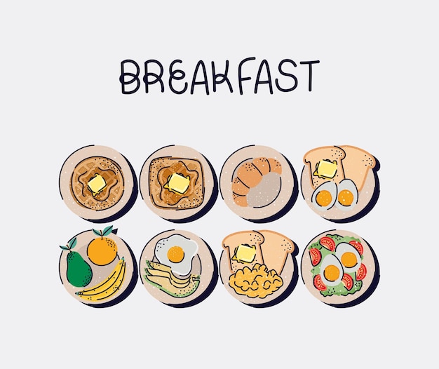 Nice breakfast icons