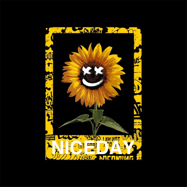 nice day sunflower simple vintage fashion