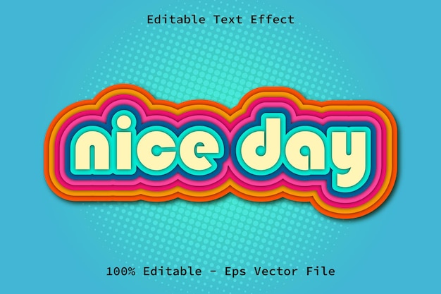 Nice Day With Cartoon Style Editable Text Effect