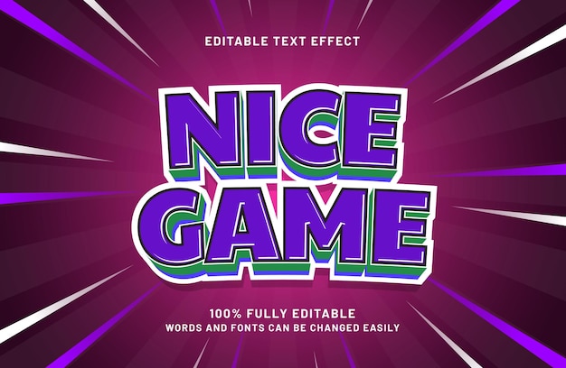 nice game 3d editable text effect