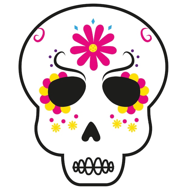 Nice skull, day of dead, mexican collection, illustration, vector, eps.