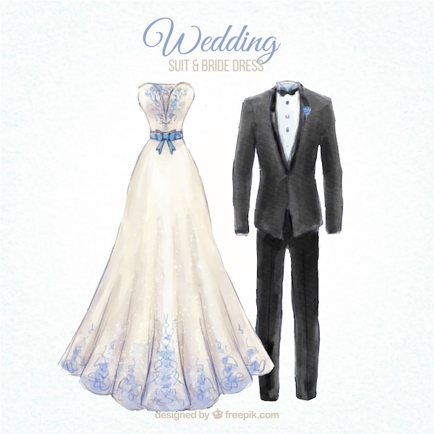 Nice wedding suit and bride dress desing