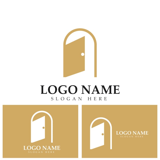 Niche door window shape logo vector icon illustration