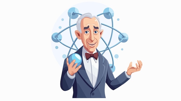 Vector niels bohr atom model cartoon vector illustration