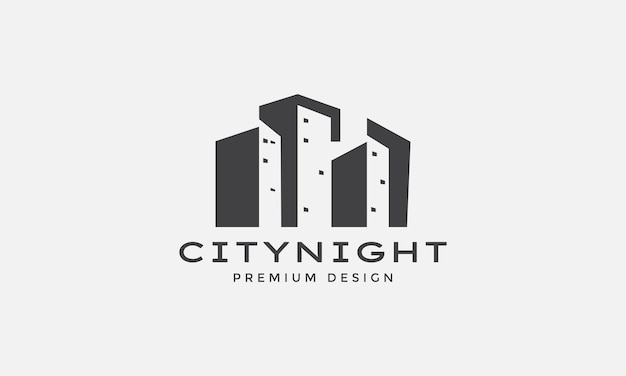 Night building high with shadow logo symbol vector icon design illustration graphic